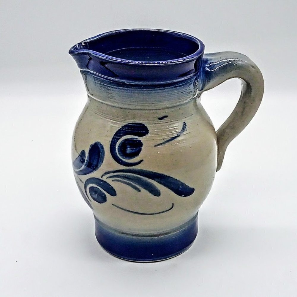 Gres D'Alsace Anne Ehret French Blue Grey Salt Glazed Pitcher